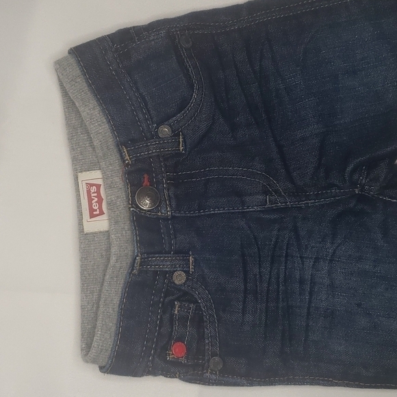 3/$30 LEVI'S Lined Elastic waist Bermuda Long Jean Denim Shorts - Picture 2 of 6